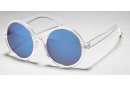 Transparente runde Sonnenbrille mit verspiegelten Gläsern