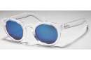 Transparente Wayfarer Sonnenbrille mit verspiegelten Gläsern u. Federscharnieren
