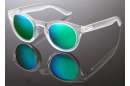 Matt-transparente Wayfarer Sonnenbrille mit Gläsern u. Federscharnieren