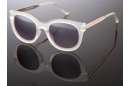Matt-transparente Wayfarer Sonnenbrille mit Metallbügeln in versch. Farben