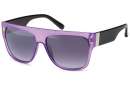 Matt-transparente Wayfarer Sonnenbrille mit glänzenden Bügeln in versch. Farben