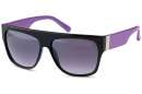 Glänzende Wayfarer Sonnenbrille mit farbigen u. breiten Bügeln