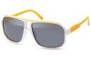 Matte Wayfarer Sonnenbrille mit Federscharnieren u. farbigen Bügeln