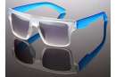 Matt-transparente Wayfarer Sonnenbrille mit Bügeln in  versch. Farben