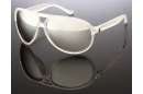 Milch-transparente Pilotenbrille mit verspiegelten Gläsern