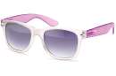 Matt-transparente Wayfarer Sonnenbrille mit versch. farbigen Bügeln u. Federscharnieren
