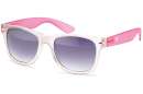Matt-transparente Wayfarer Sonnenbrille mit versch. farbigen Bügeln u. Federscharnieren