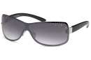 Sonnenbrille Monoscheibe mit Straßsteinen, schwarz