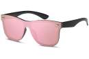 Sonnenbrille mit Monoscheibe, Flachglas, verspiegelt in rosa