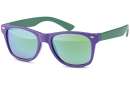 Wayfarer Kindersonnenbrille 2 farbig mit verspiegelten Gläsern in 4 versch. Farben