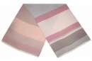Schultertuch mit breiten Streifen und Farbblöcken in rosa und grau