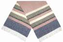 scarf, oversize with wide stripes in rose, beige, blue and green