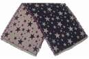 scarf, oversize with Stars in red, rose and blue